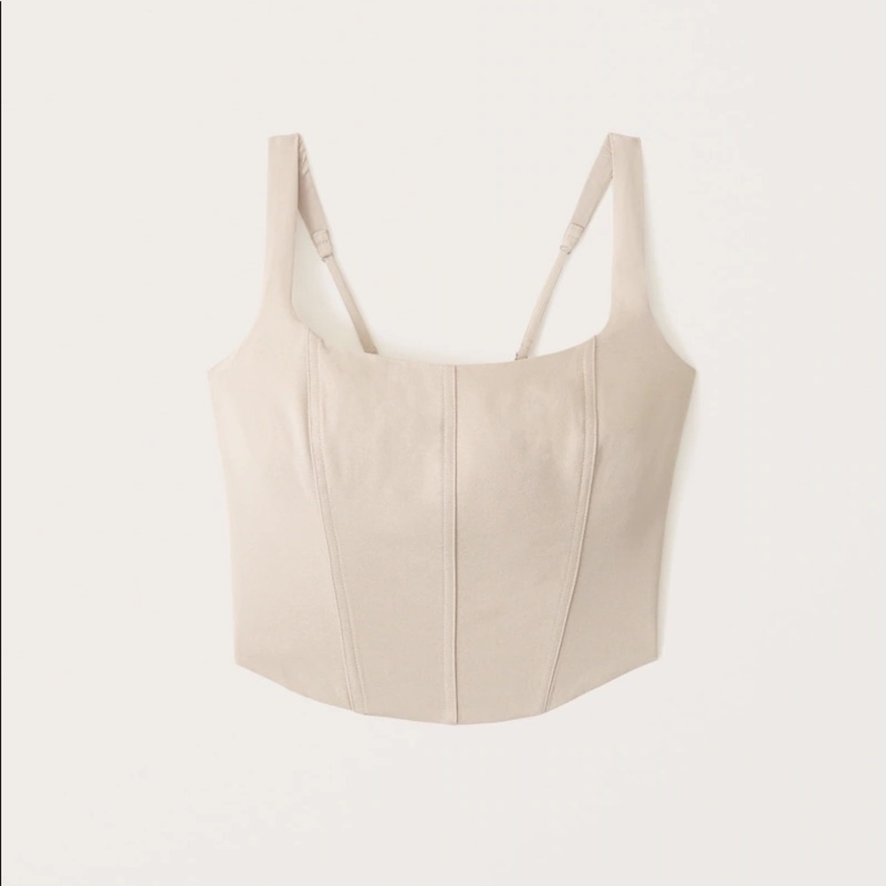 Cream color crop top corset style